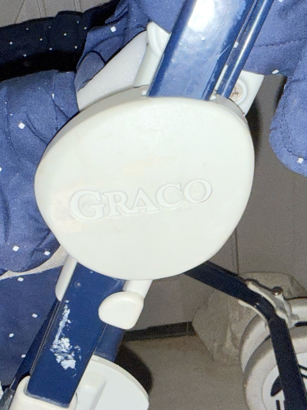 Vintage Graco 1980’s “790ND Series” Navy Polka Dot Stroller with Cream Accents - Picture 10 of 17